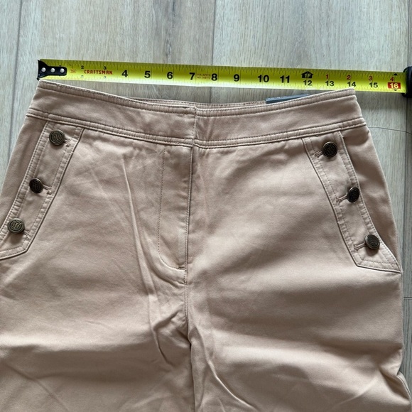 Talbots Wide Leg High Waist Full Length Cotton/Spandex Career Pant Tan Women’s 2 - Picture 7 of 11